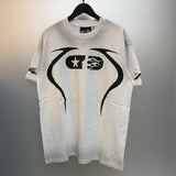 Hs american high street retro washed portrait short-sleeved t-shirt long sleeves sweatshirt hoodie