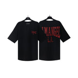Cross-border pa spray-painted letter short-sleeved palm tree fog high street graffiti logo t