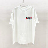 Digital print double yarn crew neck t-shirt - men's letter logo short sleeve