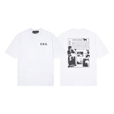Mopey rich second generation xia loose version beautiful trendy quiet eyes printing round neck short sleeve t-shirt high street