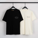 American retro gallery dept. letter print oversized double gauze pure cotton short sleeve t-shirt