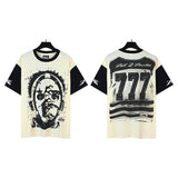 american trend high quality loose t-shirt pure cotton front and rear high-definition printing casualcoupletrendy short sleeves
