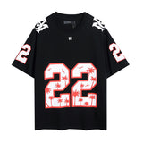 amri washed distressed tiger head number & letter logo short sleeve t-shirt