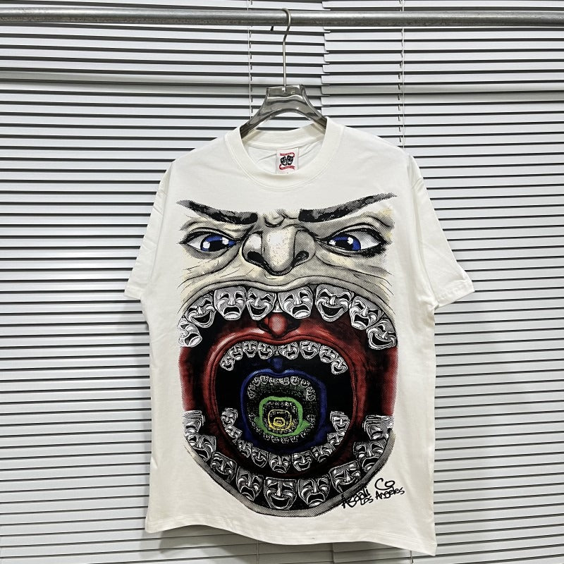 American asaali retro celebrity portrait print short sleeve men's 100% cotton t-shirt