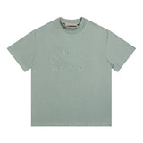 essential double line fog shorts icon laminated stereo letter round neck couple pullover