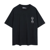 amri washed distressed tiger head number & letter logo short sleeve t-shirt