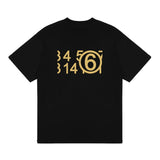Gold foil print heavyweight cotton short sleeve t-shirt - summer