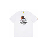 Top-tier! sanrio ou family summer bape seamless crewneck g pure cotton short-sleeve t-shirt for men