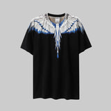 Correct version mb short-sleeved couple outfit colorful wings feather t-shirt marcelo european and american classic