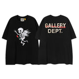 Export american retrog@llery short-sleeved t-shirt boys ins high street loose couple half-sleeved women d