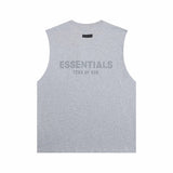 essential double line fog shorts icon laminated stereo letter round neck couple pullover