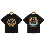 American rhu co-branded marlboro f formula traffic jam coconut tree sunset logo short-sleeved couple t