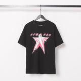 Spder hip hop singer youngthug foam letter couple short-sleeved t-shirt full of diamonds shorts