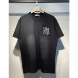 [gram] am peace dove flowing paint graffiti letter starry sky classic logo printing short sleeve couple t-shirt