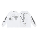 american trend high quality loose t-shirt pure cotton front and rear high-definition printing casualcoupletrendy short sleeves