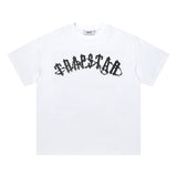 trap gradient letter tiger head short sleeve european and american high street trap star printing t-shirt loose s