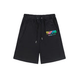 Cross-border trade trapstar rainbow letter gradient towel embroidery short sleeve t-shirt & fog high street shorts set