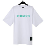 Vtm letter american style no photo printing loose washed distressed short sleeve t-shirt couple outfit
