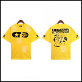 Hs-f summer collection: fog high street washed & distressed heavyweight crew neck graphic tee - couple's style