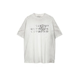 Distressed digital print cotton short-sleeve t-shirt