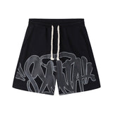 Hip-hop shorts american shorts large letter printingloose terry sweatpants half length pants trendy