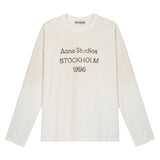 Cross-border insa washed and distressed old letter printing high street long-sleeved loose couple
