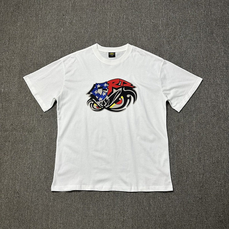 Wholesale foreign trade corteiz devil's island letter logo print short sleeve fog high street couple oversized t-shirt