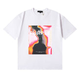 Wholesale high street purple br@nd american style short sleeve loose retro casual t-shirt couple trendy tee
