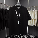 Spring/summer distressed card print crew neck short sleeve t-shirt