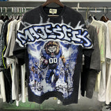 MAJESTIK T Shirts Lion Football Graphic Crop Tee Hot Diamond Design