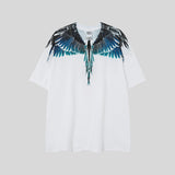 Correct version mb short-sleeved couple outfit colorful wings feather t-shirt marcelo european and american classic
