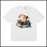 American trend rhu marlboro high definition printing de casual round neck short sleeve t-shirt export wholesale