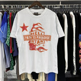 Hs-f summer collection: fog high street washed & distressed heavyweight crew neck graphic tee - couple's style