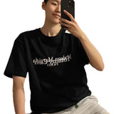 Pure cottonembroiderletterlogosimplejapanese style short-sleeved t