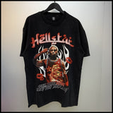 Hs american high street retro washed portrait short-sleeved t-shirt long sleeves sweatshirt hoodie