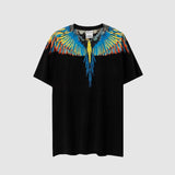 Correct version mb short-sleeved couple outfit colorful wings feather t-shirt marcelo european and american classic