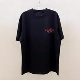 Digital hd printing short sleeve pure cotton t-shirt with splashed ink letter pattern