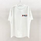 Digital print double yarn crew neck t-shirt - men's letter logo short sleeve