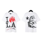 pa long sleeve t-shirt palm tree back letter big logo bat sleeve os dropped shoulders