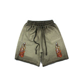 Hip-hop shorts american high street window flame street hip hop retro shorts casualloose sports half length pants