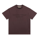 essential double line fog shorts icon laminated stereo letter round neck couple pullover