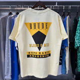 Rhude T Shirts Inverted Triangle Printing Cotton Casual Short Sleeve Men and Women