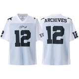 Cross-border american blockcore style patch embroidery t-shirt v-neck sports football uniform mesh quick-drying