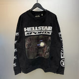 Hs american high street retro washed portrait short-sleeved t-shirt long sleeves sweatshirt hoodie