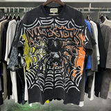 MAJESTIK T Shirts Tarantula Garment Dyed Printing Crop Tee