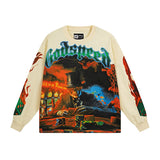 Cross-border wholesale american trend skull metal rock band robot bottom shirt pure cotton looselong sleevest