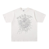 Spder hip hop singer youngthug foam letter couple short-sleeved t-shirt full of diamonds shorts