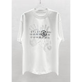 Spring/summer palm print drop shoulder short sleeve t-shirt