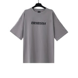 Vtm letter american style no photo printing loose washed distressed short sleeve t-shirt couple outfit