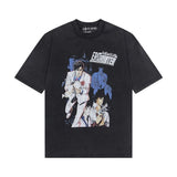 Mopey rich second generation xia loose version beautiful trendy quiet eyes printing round neck short sleeve t-shirt high street